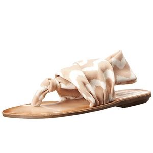 Stretchy fabric thong sandals